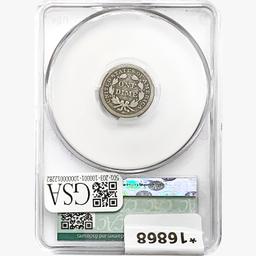 1844 CAC Seated Liberty Dime CAC VG8