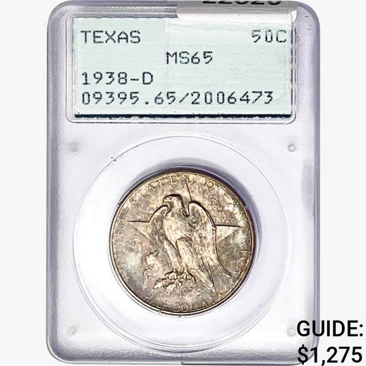 1938-D Texas Half Dollar PCGS MS65