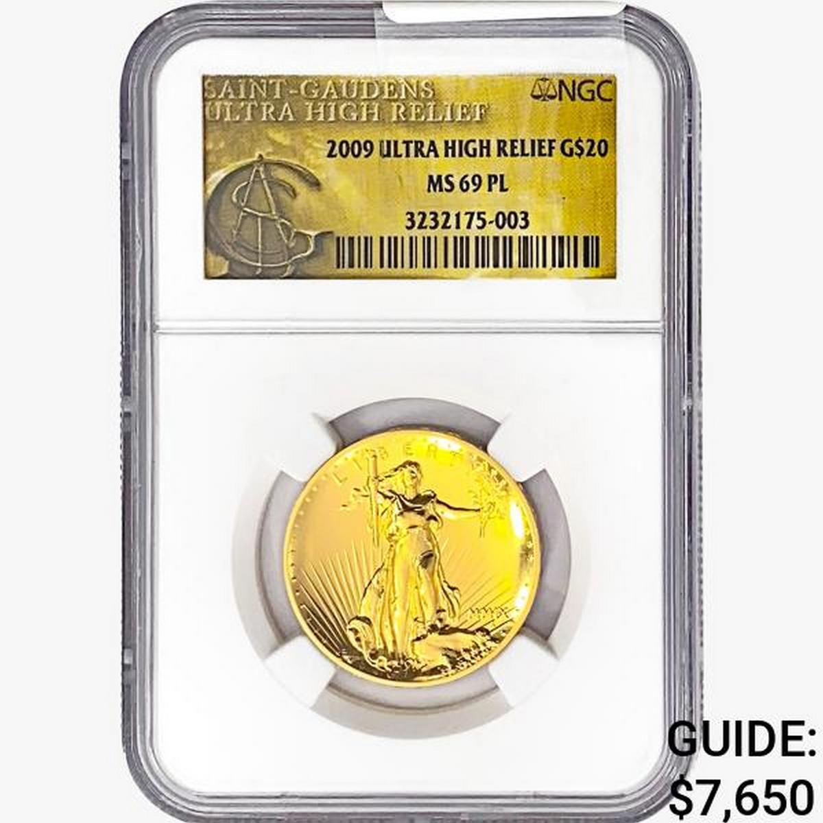 2009 1oz. Gold $20 St. Gaudens NGC MS69 PL UHR