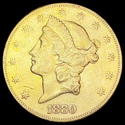 1880-S $20 Gold Double Eagle CLOSELY UNCIRCULATED