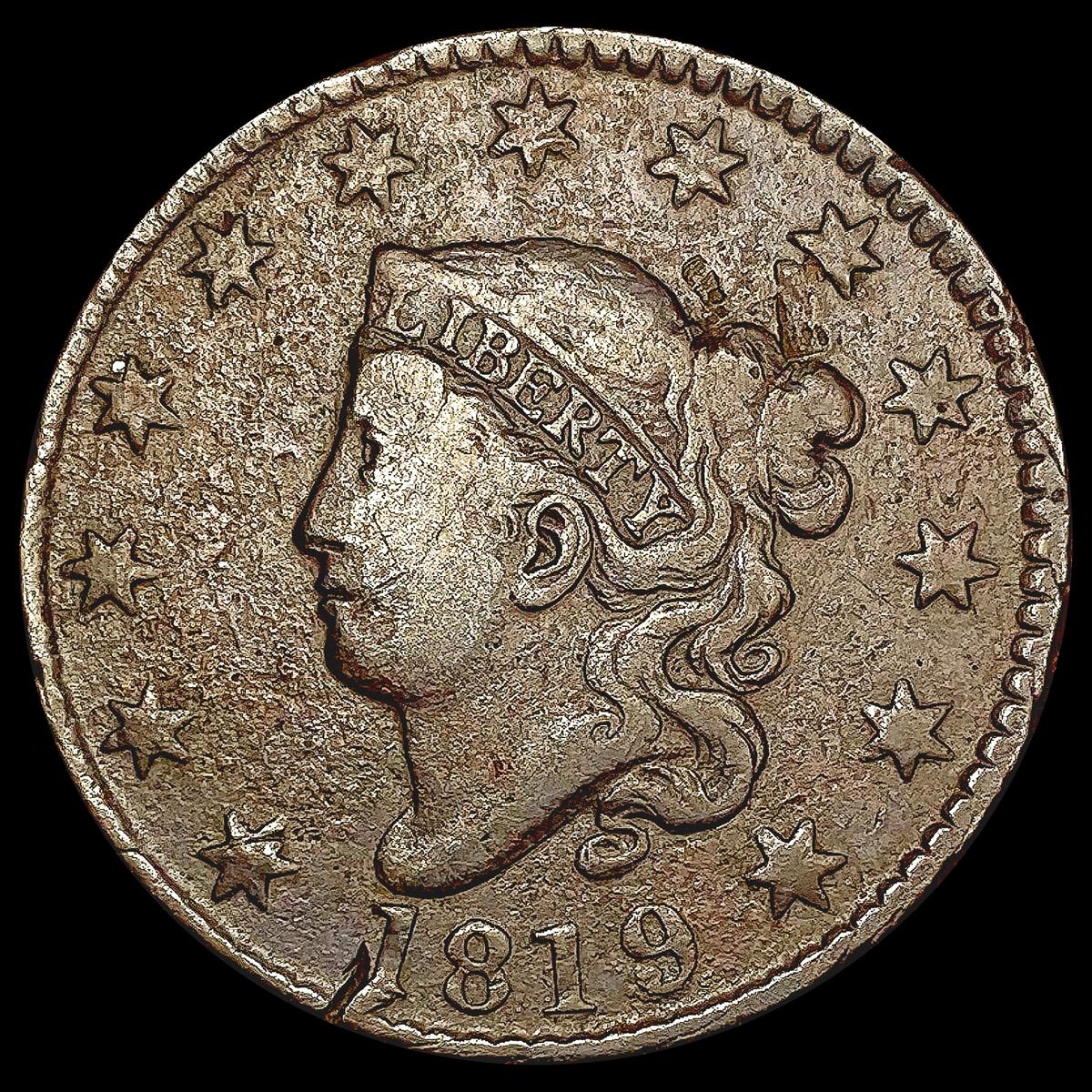 1819 Coronet Head Large Cent LIGHTLY CIRCULATED