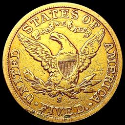1899-S $5 Gold Half Eagle LIGHTLY CIRCULATED