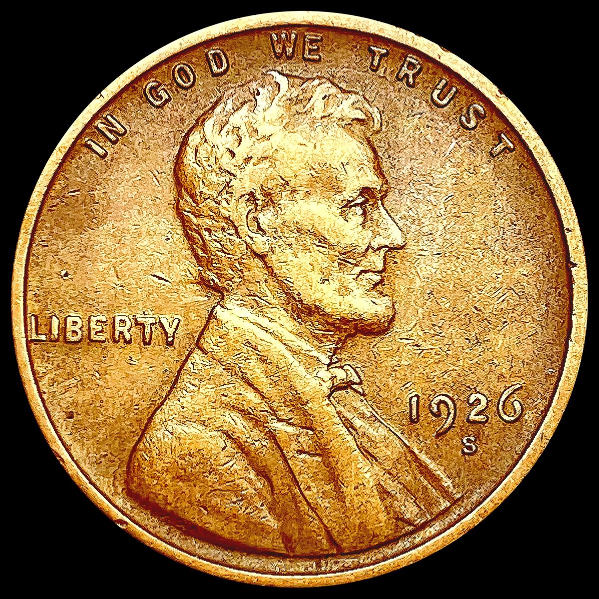 1926-S RB Wheat Cent CHOICE AU