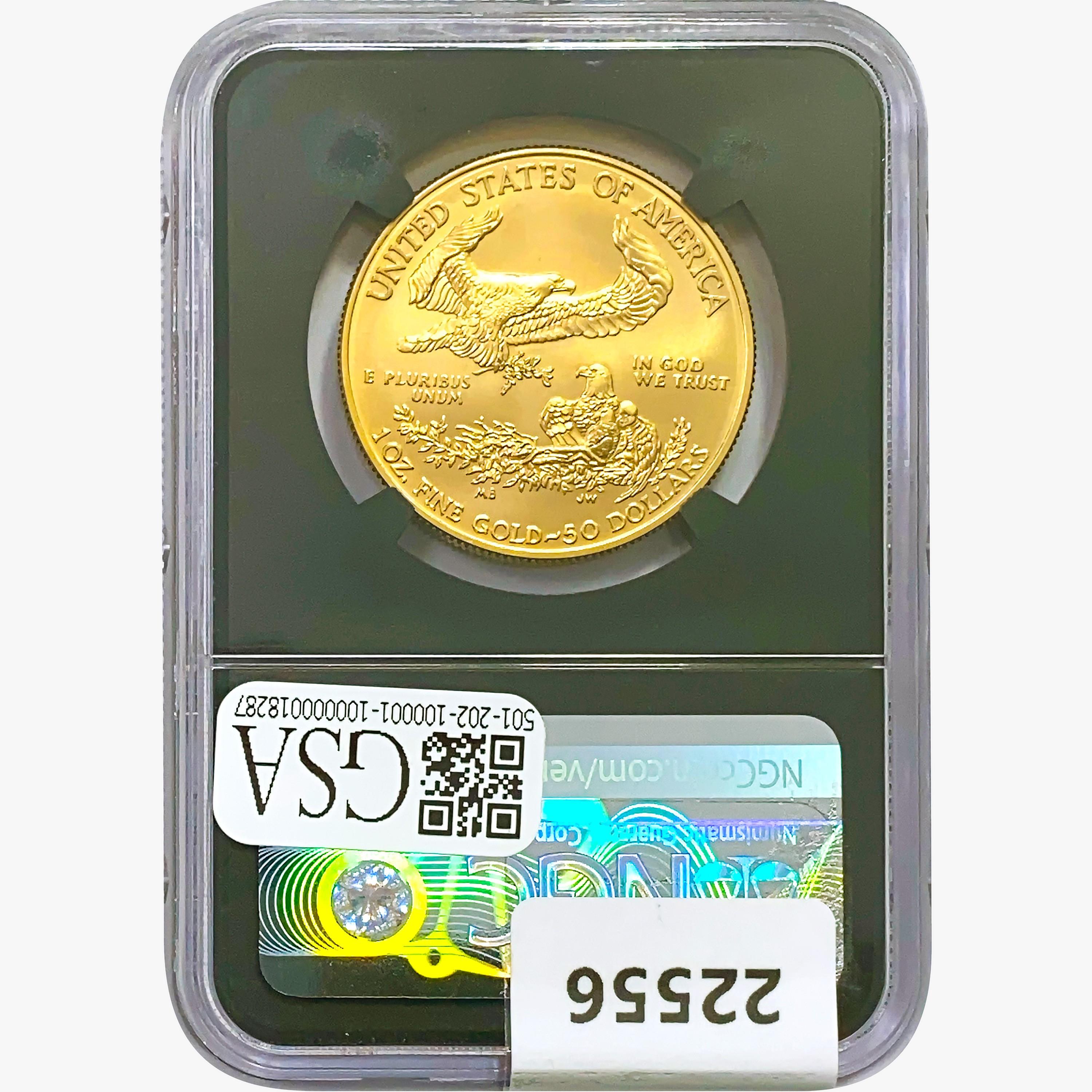 2019 $50 1oz. Gold Eagle NGC MS70 FDI