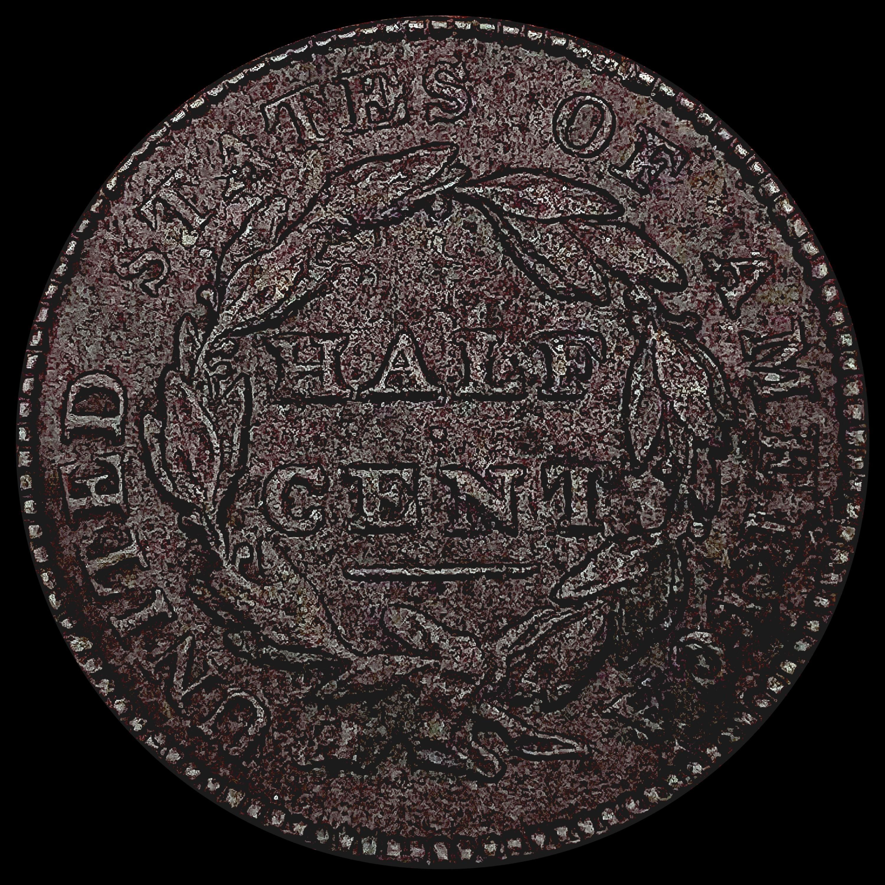 1826 C - 2 Classic Head Half Cent CLOSELY UNCIRCUL