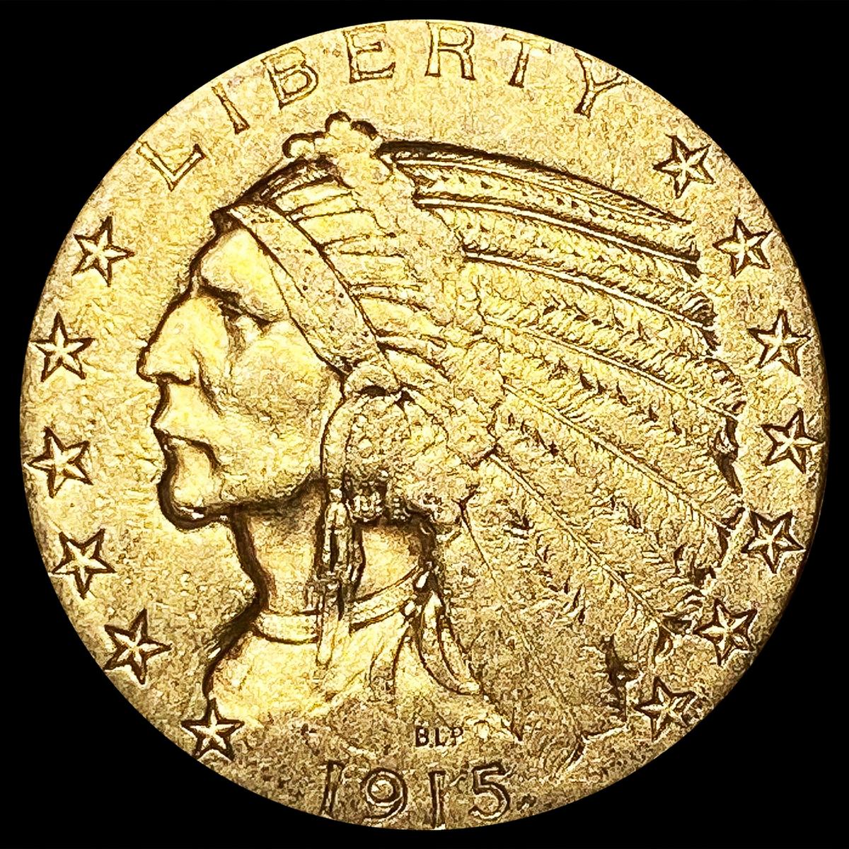 1915-S $5 Gold Half Eagle CLOSELY UNCIRCULATED