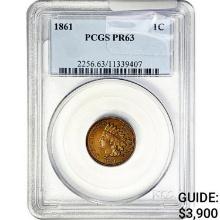1861 Indian Head Cent PCGS PR63