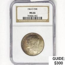 1964-D Kennedy Half Dollar NGC MS66