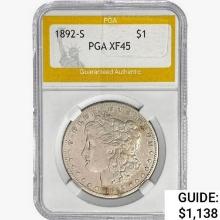 1892-S Morgan Silver Dollar PGA XF45