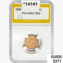 1880 Indian Head Cent PGA MS63 RED