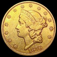 1876-S $20 Gold Double Eagle NEARLY UNCIRCULATED