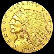 1908 $2.50 Gold Quarter Eagle CLOSELY UNCIRCULATED