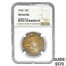 1955 Franklin Half Dollar NGC MS66 FBL