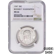 1947 Booker T Half Dollar NGC MS66