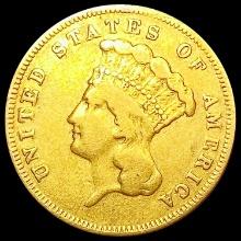 1856-S $3 Gold Piece NICELY CIRCULATED