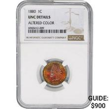 1880 Indian Head Cent NGC UNCDetails Altered Color