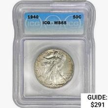 1940 Walking Liberty Half Dollar ICG MS65