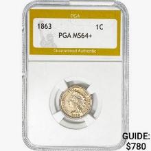 1863 Indian Head Cent PGA MS64+