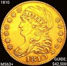1810 $5 Gold Half Eagle CHOICE BU+