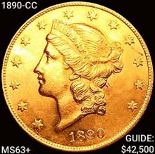 1890-CC $20 Gold Double Eagle CHOICE BU+