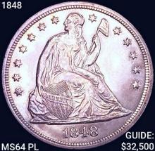1848 Seated Liberty Dollar CHOICE BU PL