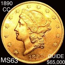 1890-CC $20 Gold Double Eagle CHOICE BU
