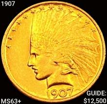 1907 $10 Gold Eagle CHOICE BU+