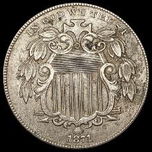 1871 Shield Nickel CLOSELY UNCIRCULATED