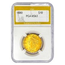 1880 $10 Gold Eagle PGA MS63