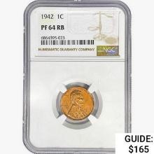 1942 Wheat Cent NGC PF64 RB