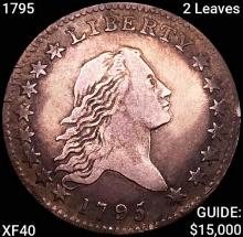 1795 2 Leaves Flowing Hair Half Dollar NEARLY UNCIRCULATED