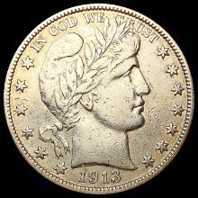 1913-S Barber Half Dollar NEARLY UNCIRCULATED