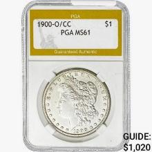 1900-O/CC Morgan Silver Dollar PGA MS61