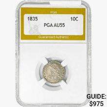 1835 Capped Bust Dime PGA AU55