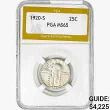 1920-S Standing Liberty Quarter PGA MS65