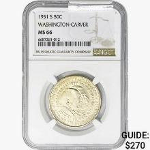 1951-S Washington Carver Half Dollar NGC MS66