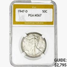 1947-D Walking Liberty Half Dollar PGA MS67