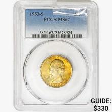 1953-S Washington Silver Quarter PCGS MS67