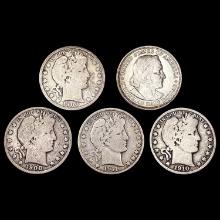 1893-1911 Varied Date US Half Dollars [5 Coins] HI