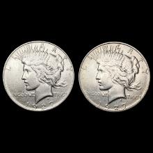 (2) Silver Peace Dollars HIGH GRADE