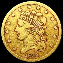 1838 $5 Gold Half Eagle LIGHTLY CIRCULATED