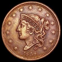 1838 Coronet Head Large Cent CLOSELY UNCIRCULATED