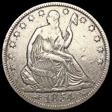 1854 Seated Liberty Half Dollar CLOSELY UNCIRCULAT