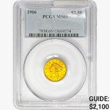 1906 $2.50 Gold Quarter Eagle PCGS MS65