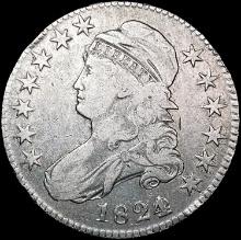 1824 Capped Bust Half Dollar NEARLY UNCIRCULATED