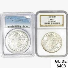 [2] 1885-O Morgan Silver Dollars PCGS/NGC MS63