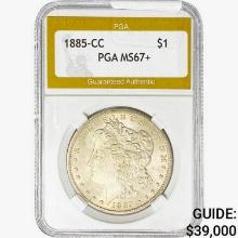 1885-CC Morgan Silver Dollar PGA MS67+