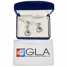 JS Jewels Earring/0.64 CWT Tanzanite / 0.05 CWT diamond / Platinum 750 & Silver / GSA