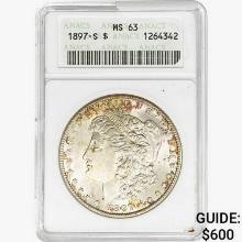 1897-S Morgan Silver Dollar ANACS MS63
