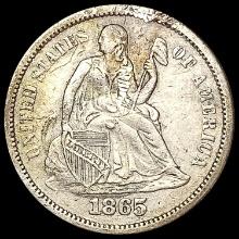 1865-S Seated Liberty Dime NEARLY UNCIRCULATED
